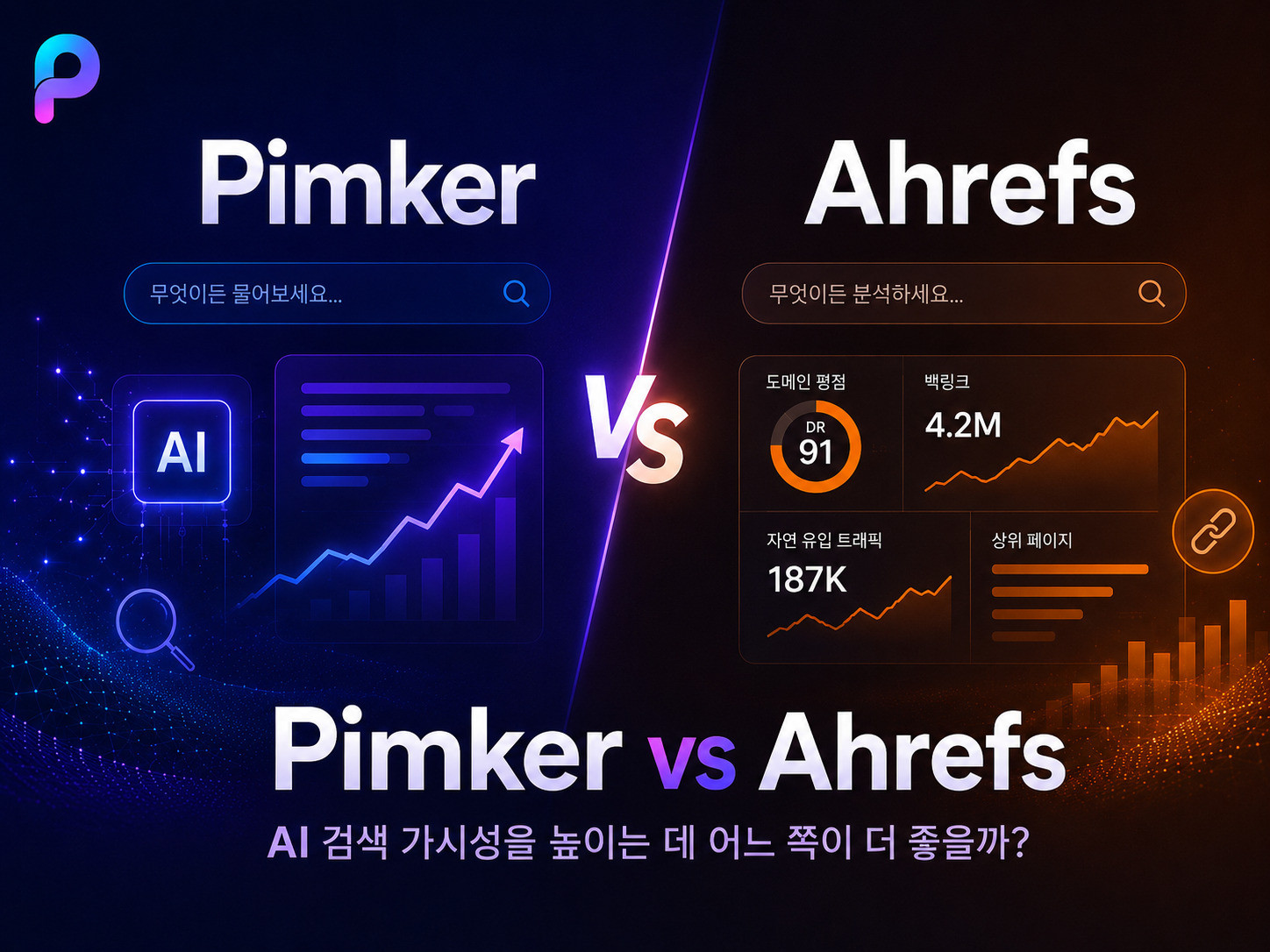 Pimker vs Ahrefs: AI 검색 노출을 높이려면 무엇이 더 적합할까?