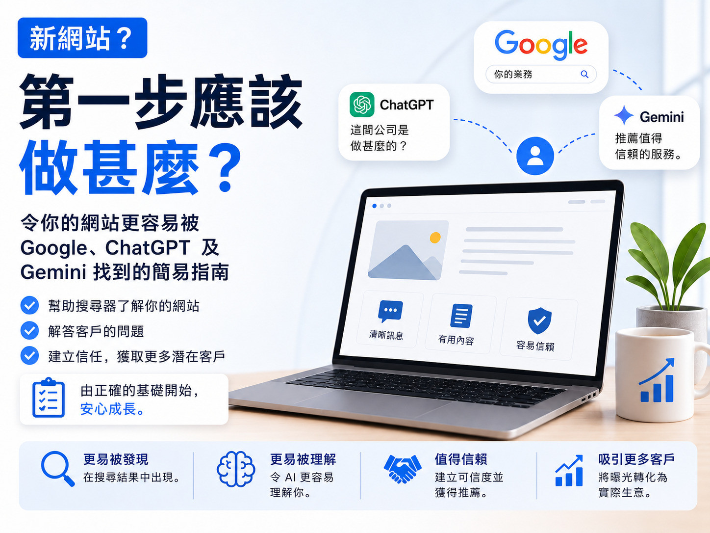 新網站應該先做甚麼？先讓 Google 同 AI 睇得明你，而唔係急住寫好多文章
